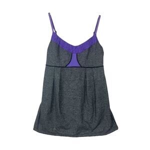 Lululemon size 6 yogi dance tank purple heathered gray gym yoga workout top